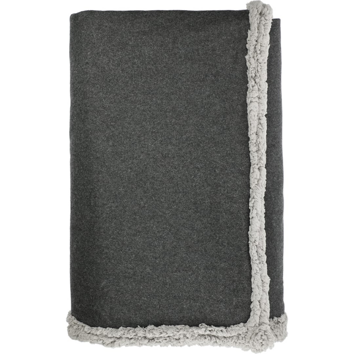 Front and Blank view of the Field & Co. ® Oversized Wool Sherpa Blanket