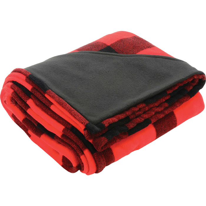 Angle-Right and Blank view of the Buffalo Plaid Ultra Plush Throw Blanket