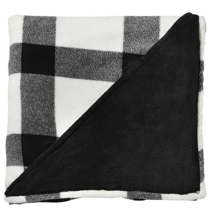 Front and Blank view of the Buffalo Plaid Ultra Plush Throw Blanket