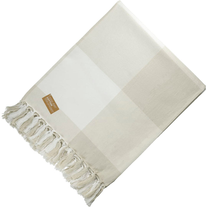 Field & Co. 100% Organic Cotton Check Throw Blanket