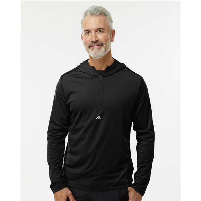 Adidas Lightweight Performance Quarter-Zip Hooded Pullover