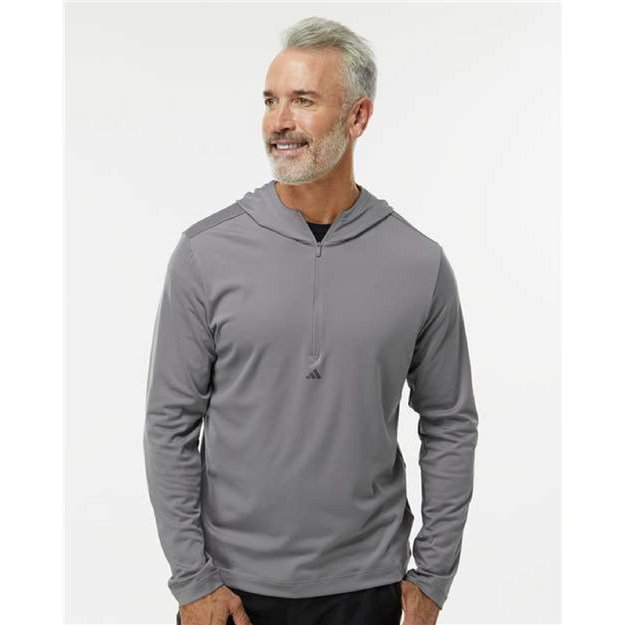 Adidas Lightweight Performance Quarter-Zip Hooded Pullover
