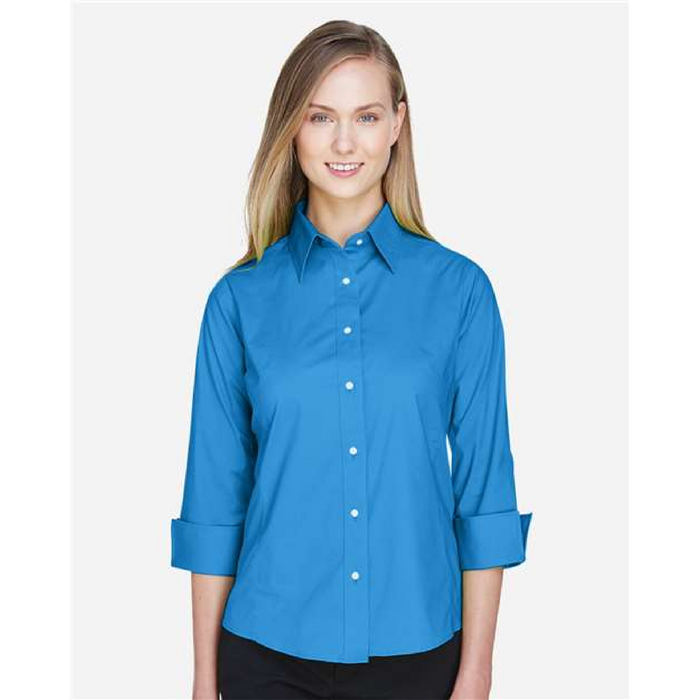 Women's Perfect Fit™ Three-Quarter Sleeve Stretch Poplin Dress Shirt