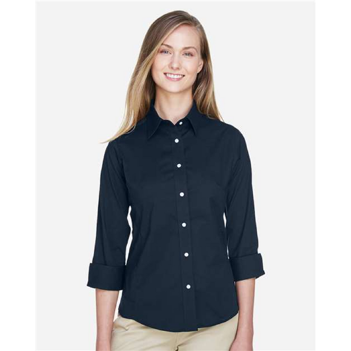 Women's Perfect Fit™ Three-Quarter Sleeve Stretch Poplin Dress Shirt
