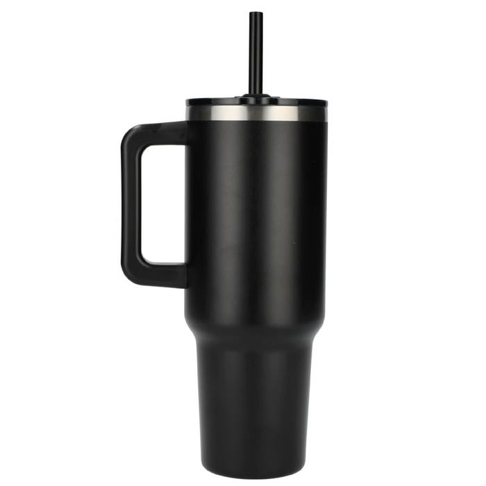 Back and Blank view of the Pinnacle Recycled Travel Tumbler with Straw 40oz
