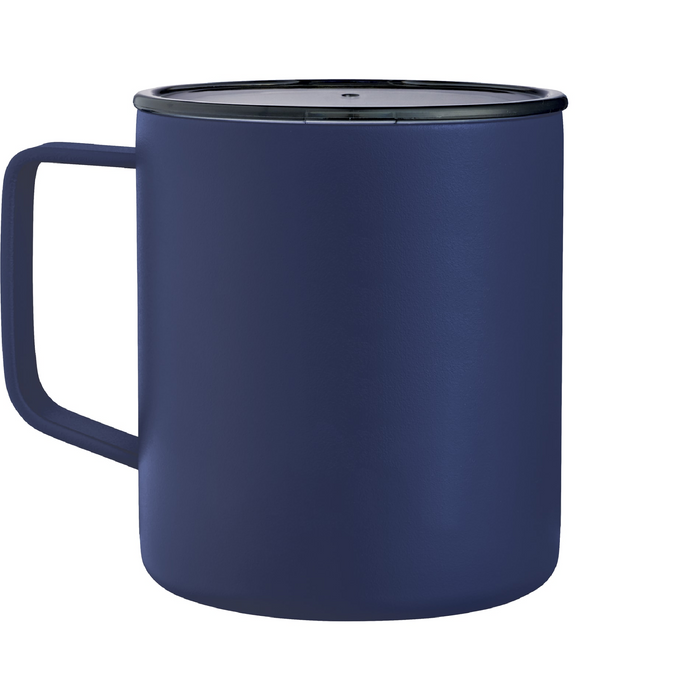 Back view of the Rover Copper Vacuum Insulated Camp Mug 14oz