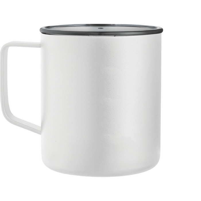 Back view of the Rover Copper Vacuum Insulated Camp Mug 14oz