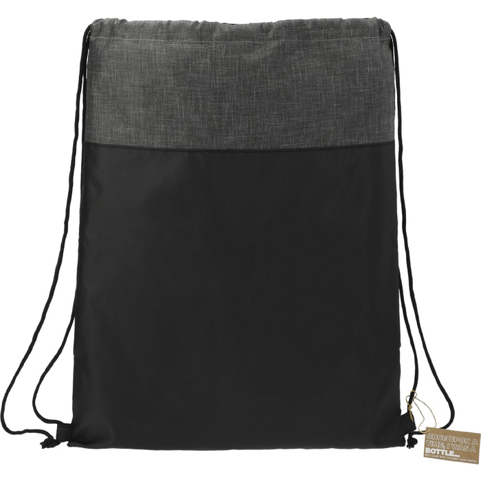 Front and Blank view of the Ash Recycled Drawstring Bag