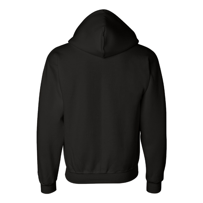 Rear view of the Champion Powerblend® Full-Zip Hooded Sweatshirt -