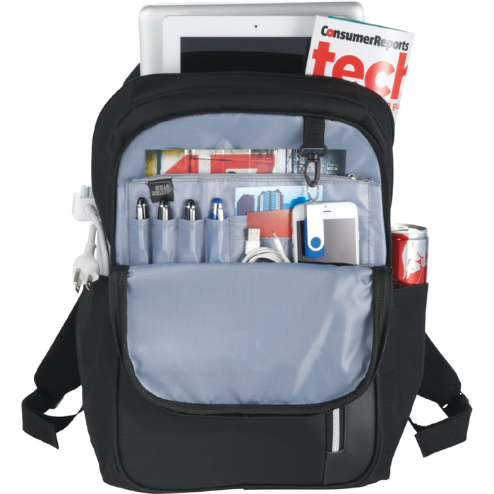 Front view of the Vault RFID Security 15" Computer Backpack