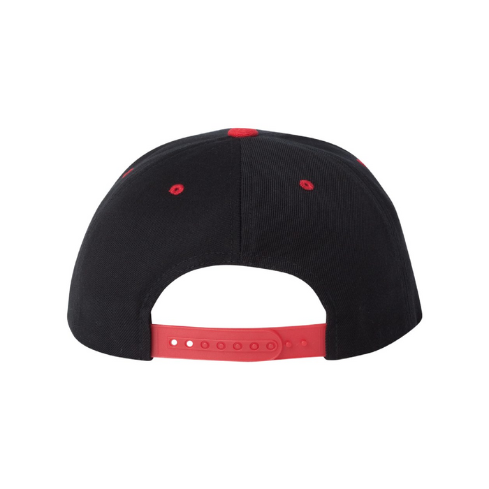 Rear view of the Premium Flat Bill Snapback Cap -