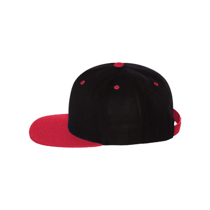 Left view of the Premium Flat Bill Snapback Cap -