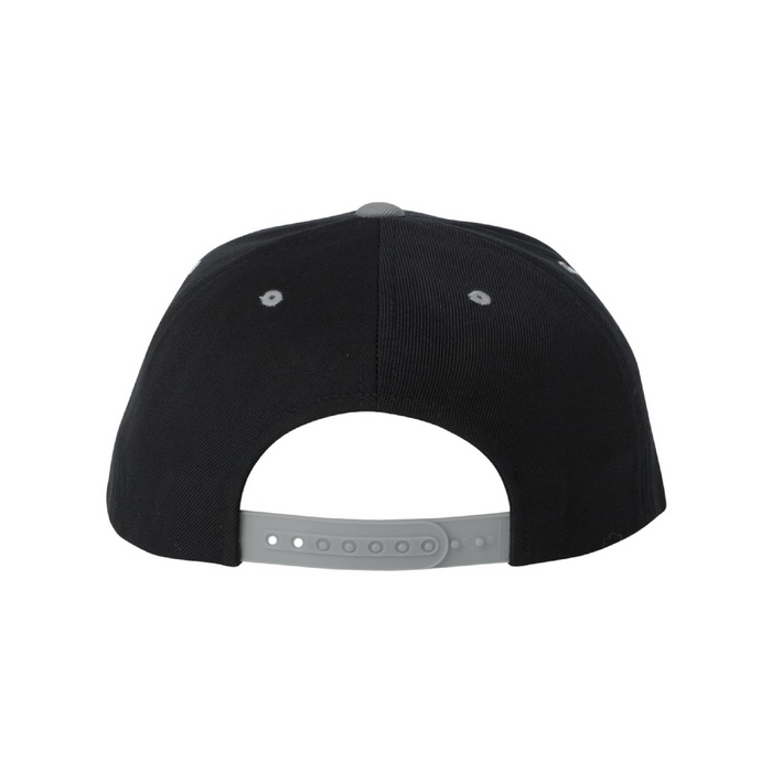 Rear view of the Premium Flat Bill Snapback Cap -