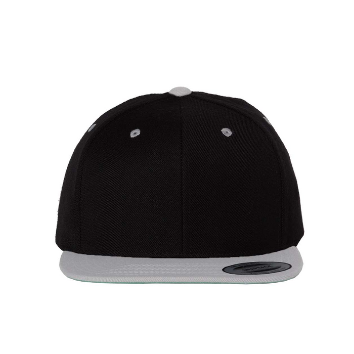 Front view of the Premium Flat Bill Snapback Cap -