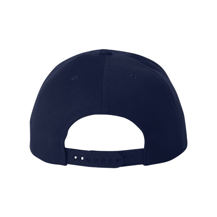 Rear view of the Premium Flat Bill Snapback Cap -