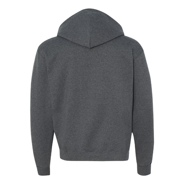 Rear view of the Champion Powerblend® Full-Zip Hooded Sweatshirt -