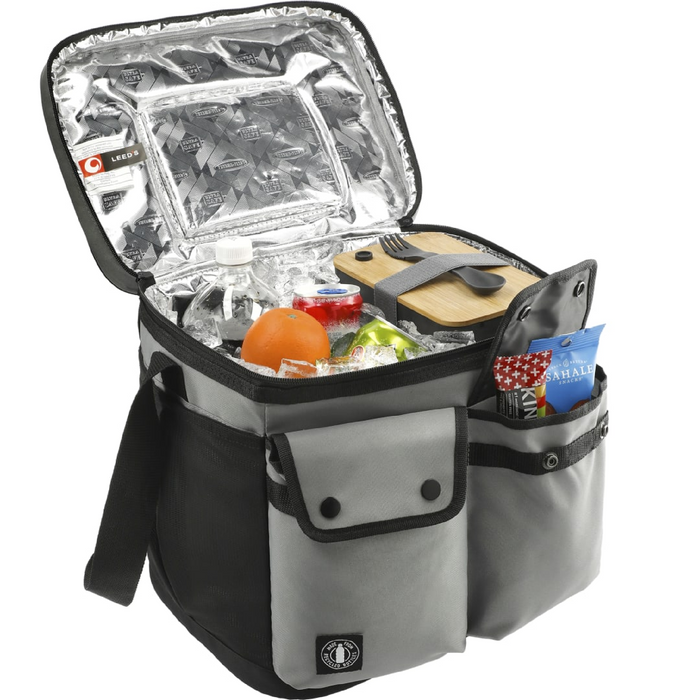 Angle-Right view of the Arctic Zone ® Repreve® 24 Can Double Pocket Cooler