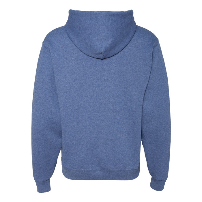 Rear view of the JERZEES NuBlend® Hooded Sweatshirt -