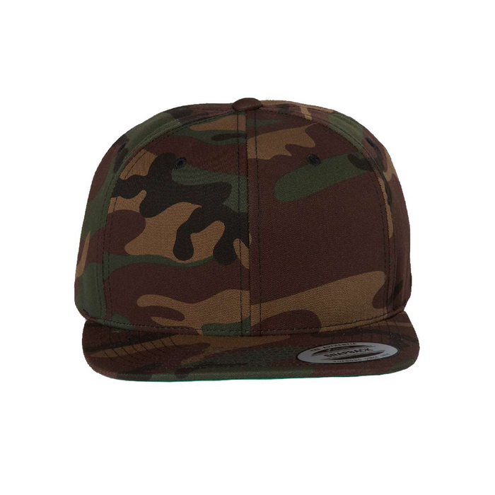 Front view of the Premium Flat Bill Snapback Cap -