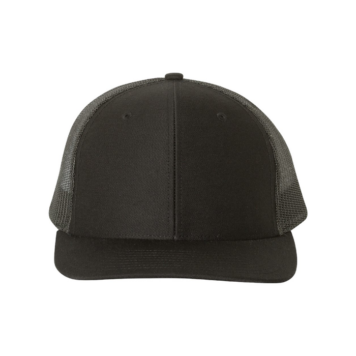 Front view of the Richardson Snapback Trucker Cap -