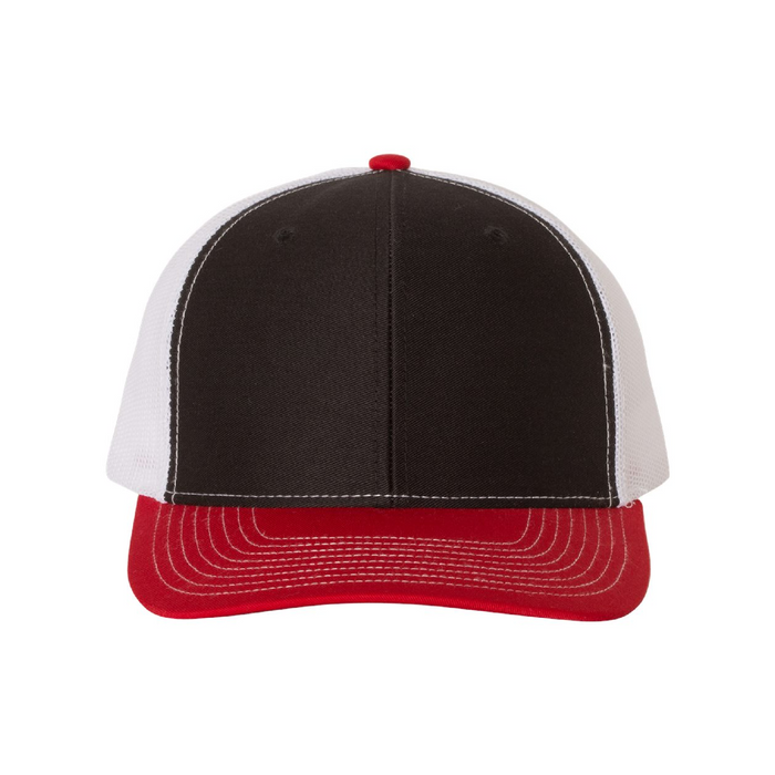 Front view of the Richardson Snapback Trucker Cap -