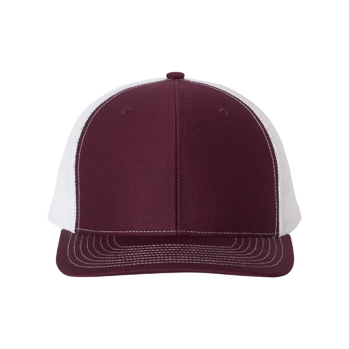 Front view of the Richardson Snapback Trucker Cap -