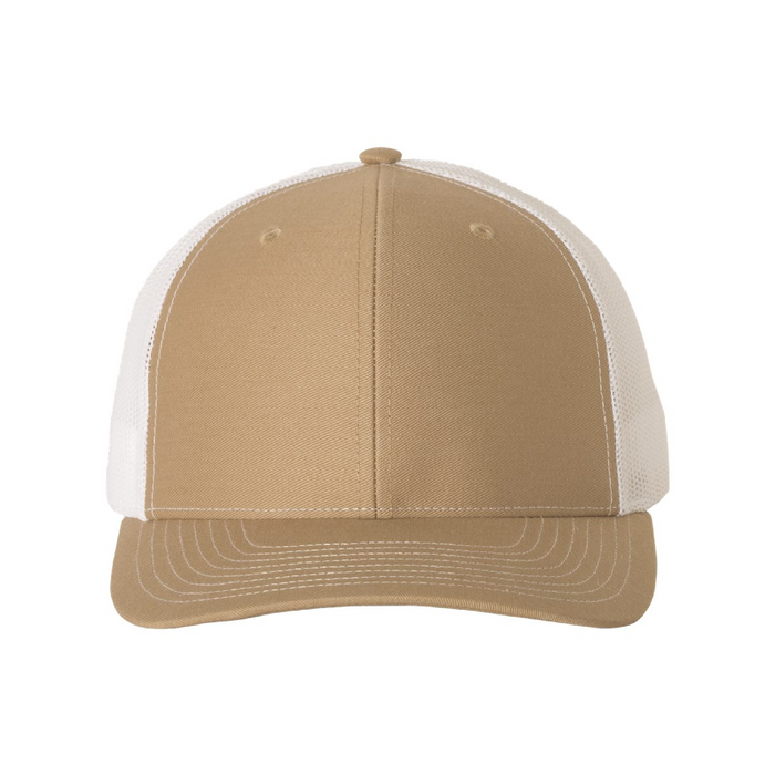 Front view of the Richardson Snapback Trucker Cap -