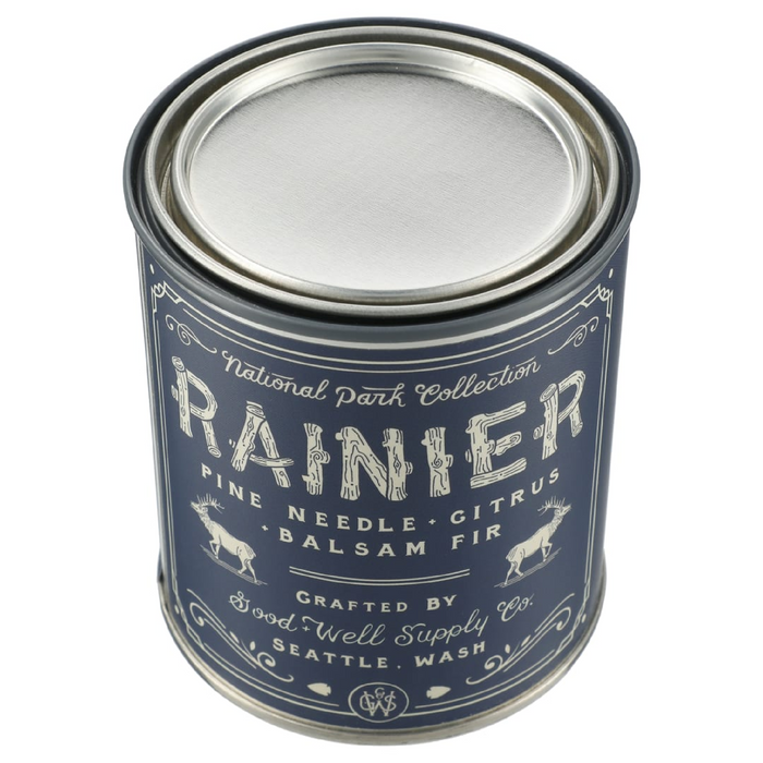 Front and Blank view of the Rainier National Park 14 oz Candle
