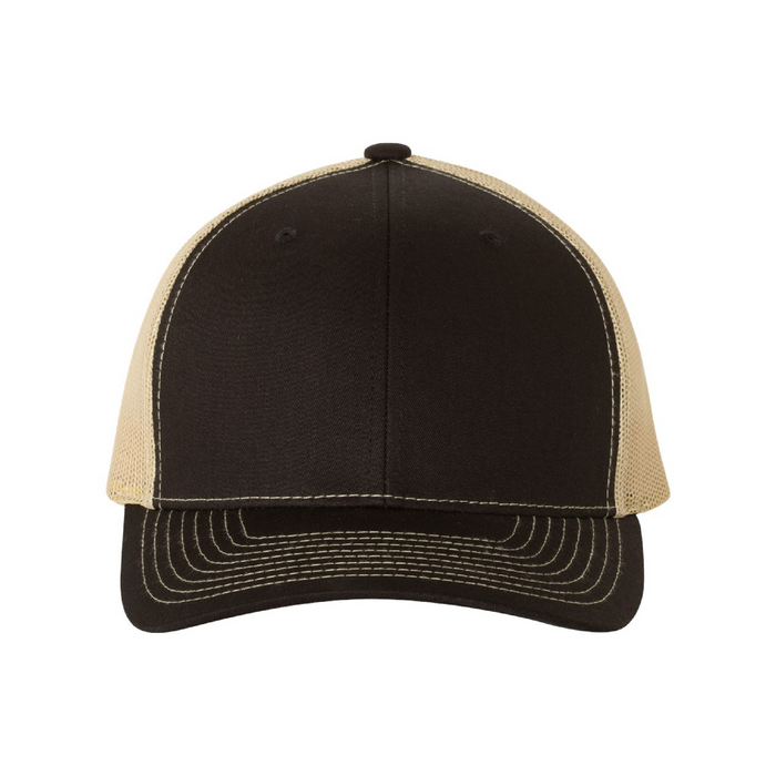 Front view of the Richardson Snapback Trucker Cap -