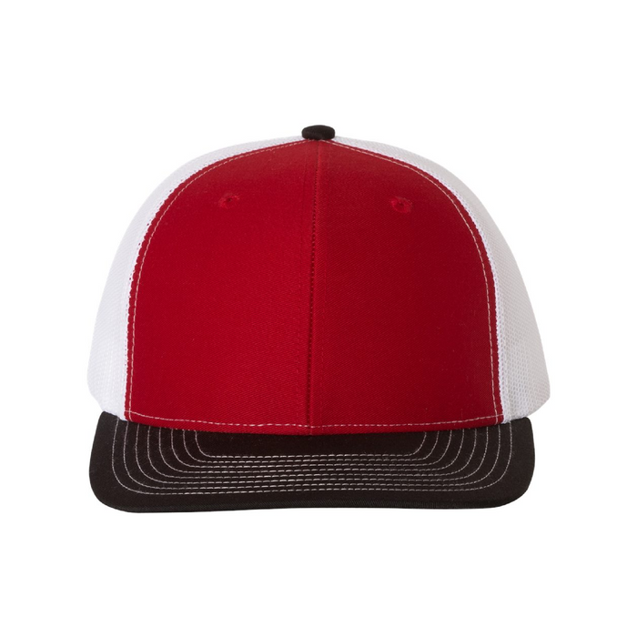 Front view of the Richardson Snapback Trucker Cap -