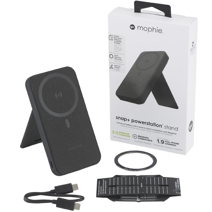 Angle-Right and Blank view of the mophie ® Snap + 10000 mAh Powerstation Stand