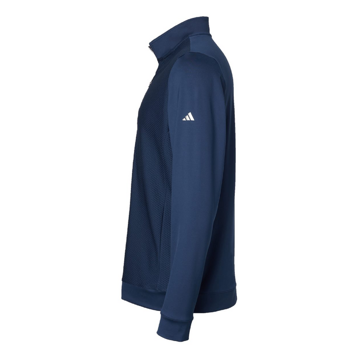 Left view of the Adidas Performance Textured Quarter-Zip Pullover -