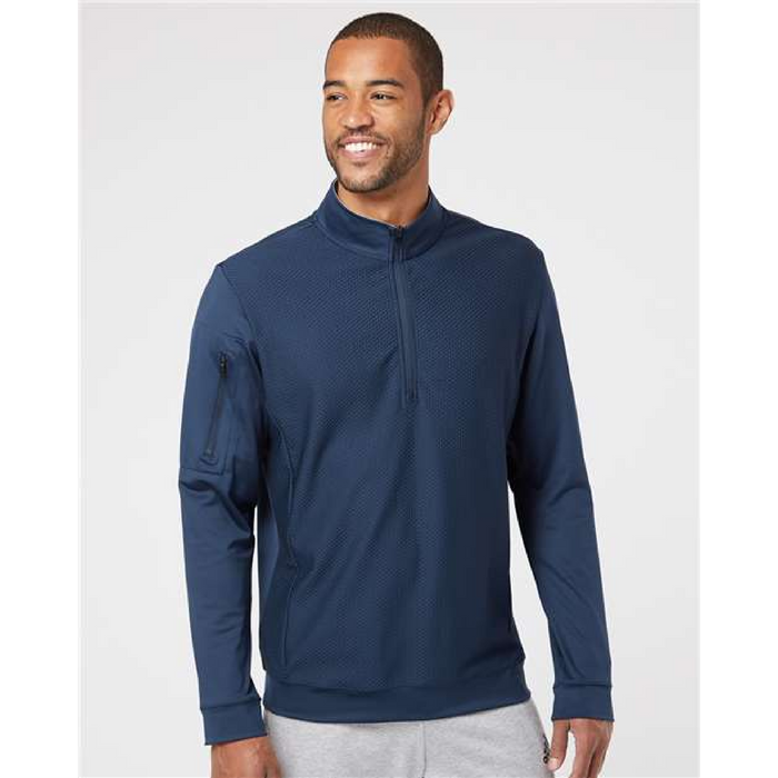 Adidas Performance Textured Quarter-Zip Pullover -