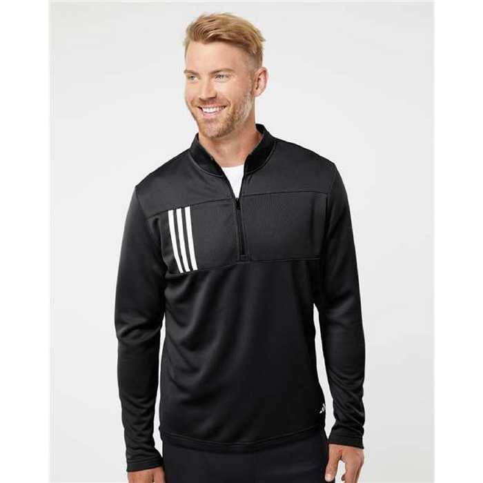 Adidas 3-Stripes Double Knit Quarter-Zip Pullover