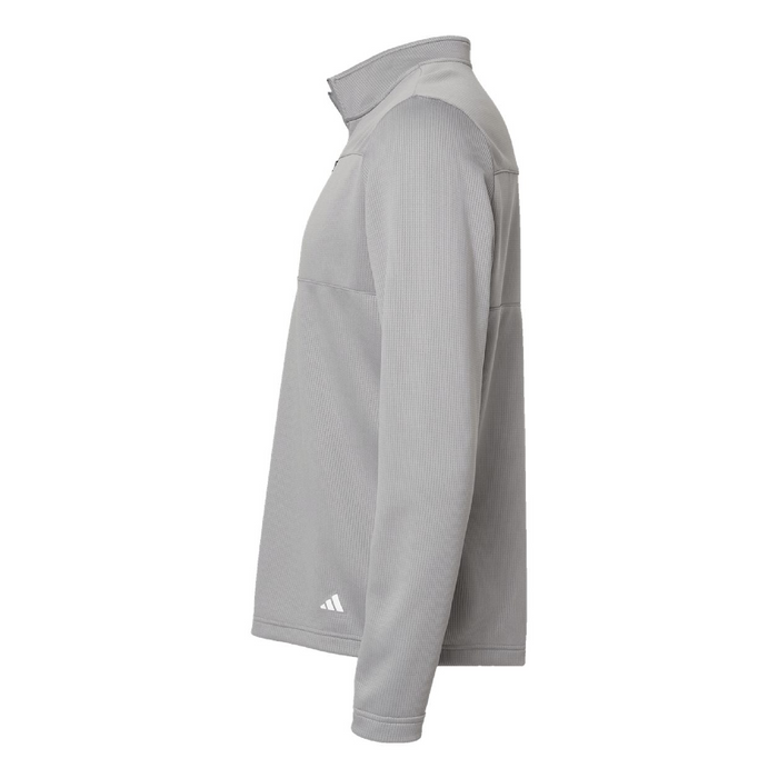 Left view of the Adidas 3-Stripes Double Knit Quarter-Zip Pullover