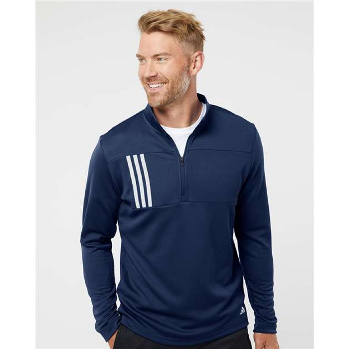 Adidas 3-Stripes Double Knit Quarter-Zip Pullover