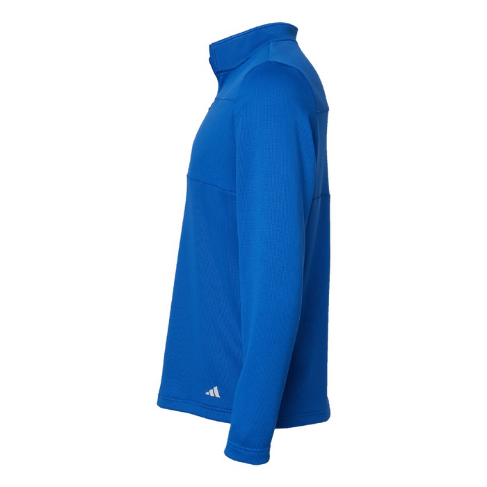 Left view of the Adidas 3-Stripes Double Knit Quarter-Zip Pullover