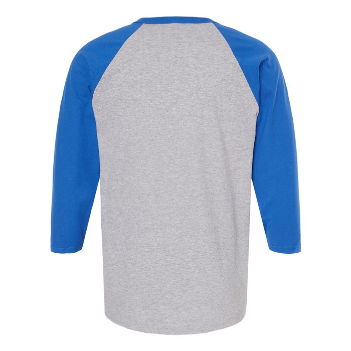 Rear view of the Raglan Three-Quarter Sleeve Baseball T-Shirt -