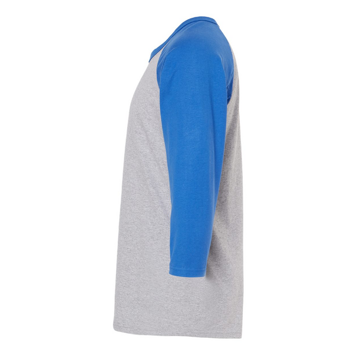 Left view of the Raglan Three-Quarter Sleeve Baseball T-Shirt -