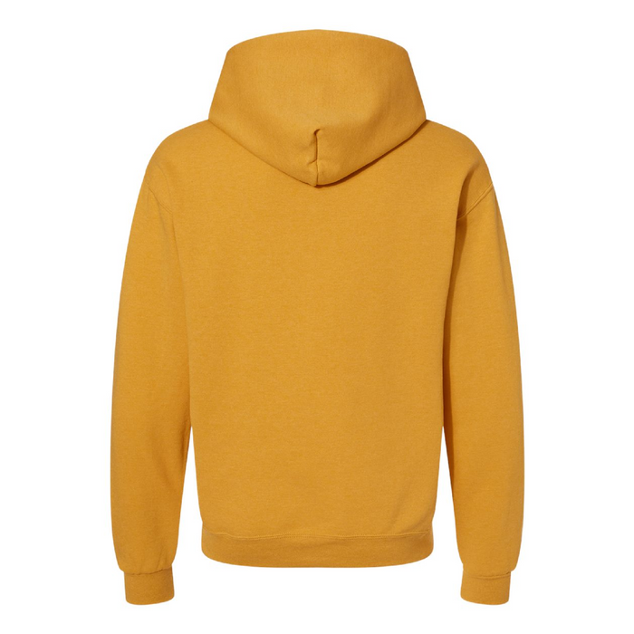 Rear view of the JERZEES NuBlend® Hooded Sweatshirt -