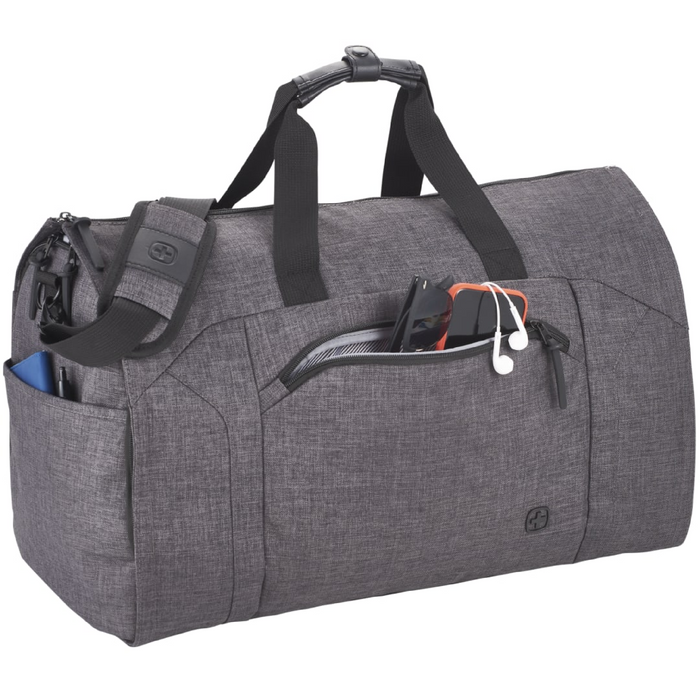 Angle-Right and Blank view of the Wenger Getaway 20" RPET Garment Duffel