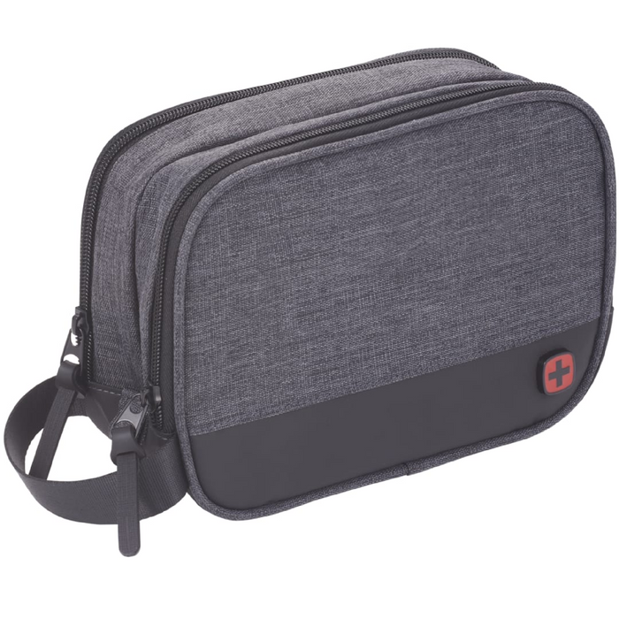 Angle-Right and Blank view of the Wenger RPET Dual Compartment Dopp Kit