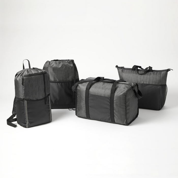 Front view of the Grid Boxy Duffel