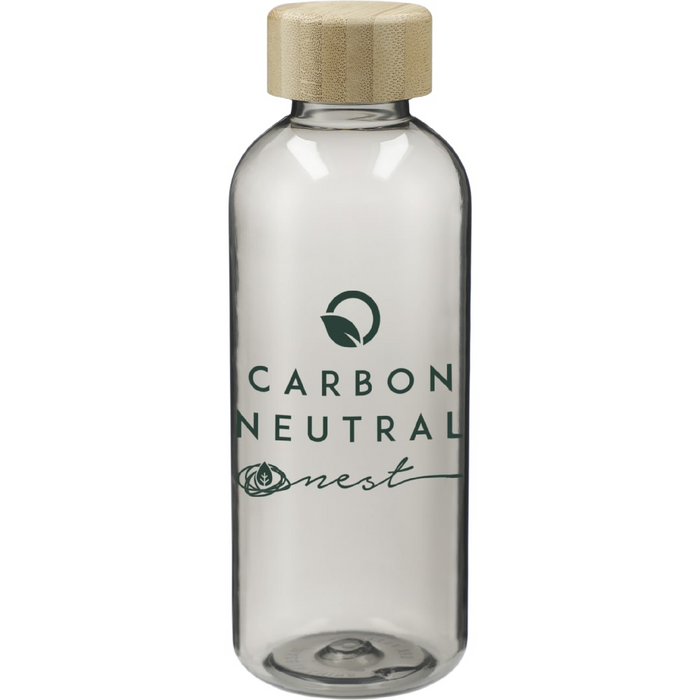 Front and Part Default Image view of the Sona 22oz RPET Reusable Bottle w/ FSC Bamboo lid