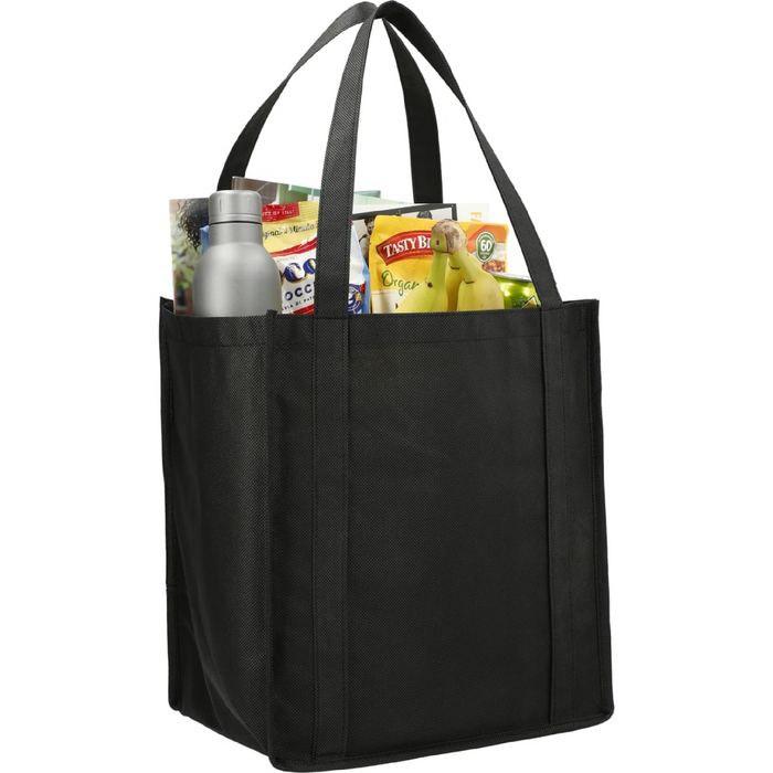 Angle-Right and Blank view of the Little Juno Non-Woven Grocery Tote