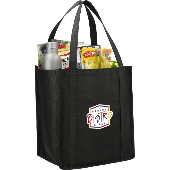 Angle-Right view of the Little Juno Non-Woven Grocery Tote