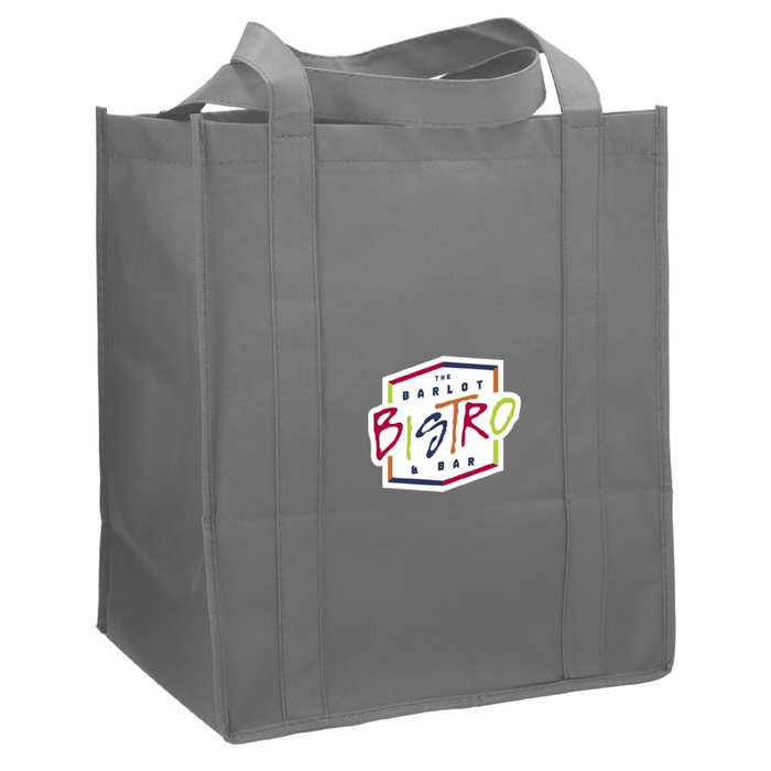 Angle-Right view of the Little Juno Non-Woven Grocery Tote