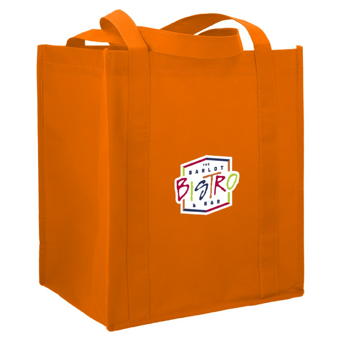 Angle-Right view of the Little Juno Non-Woven Grocery Tote