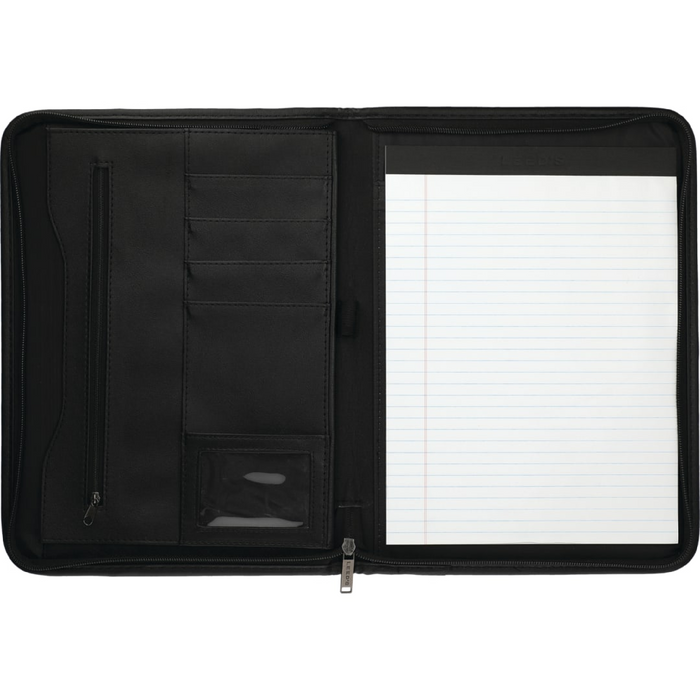 Front view of the Zippered Padfolio