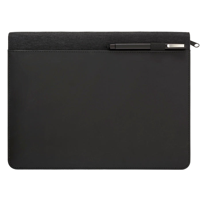 Front and Blank view of the Vienna Heathered Zippered Padfolio